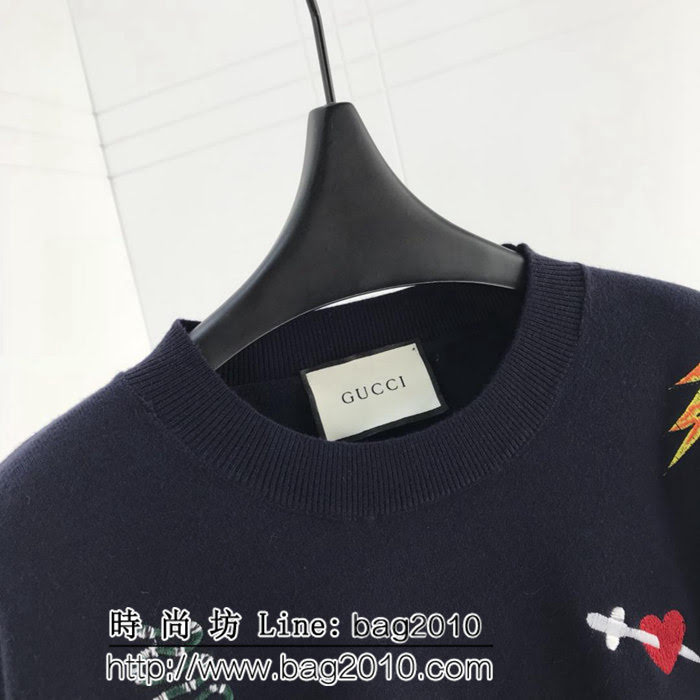 GUCCI古馳 18ss新款刺繡毛衣 官網同步 毛衣百分百羊毛成分 超厚實的一款 定位刺繡 ydi2635